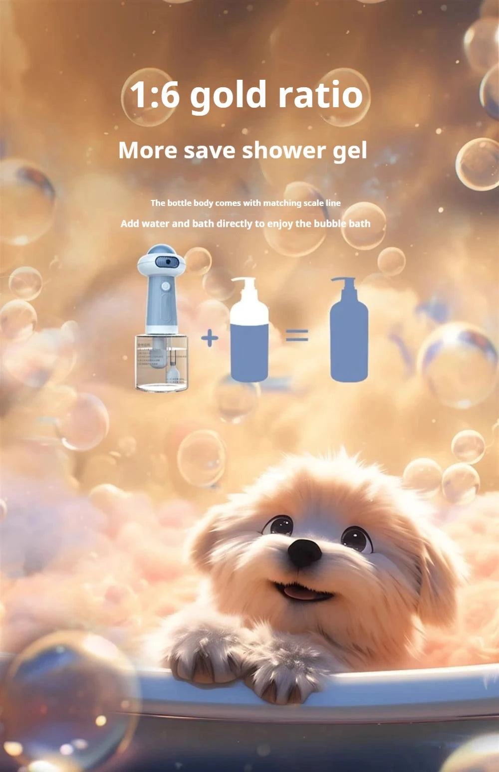 Automatic Pet Soap Dispenser – USB Rechargeable Foam Shampoo Sprayer for Dogs & Cats