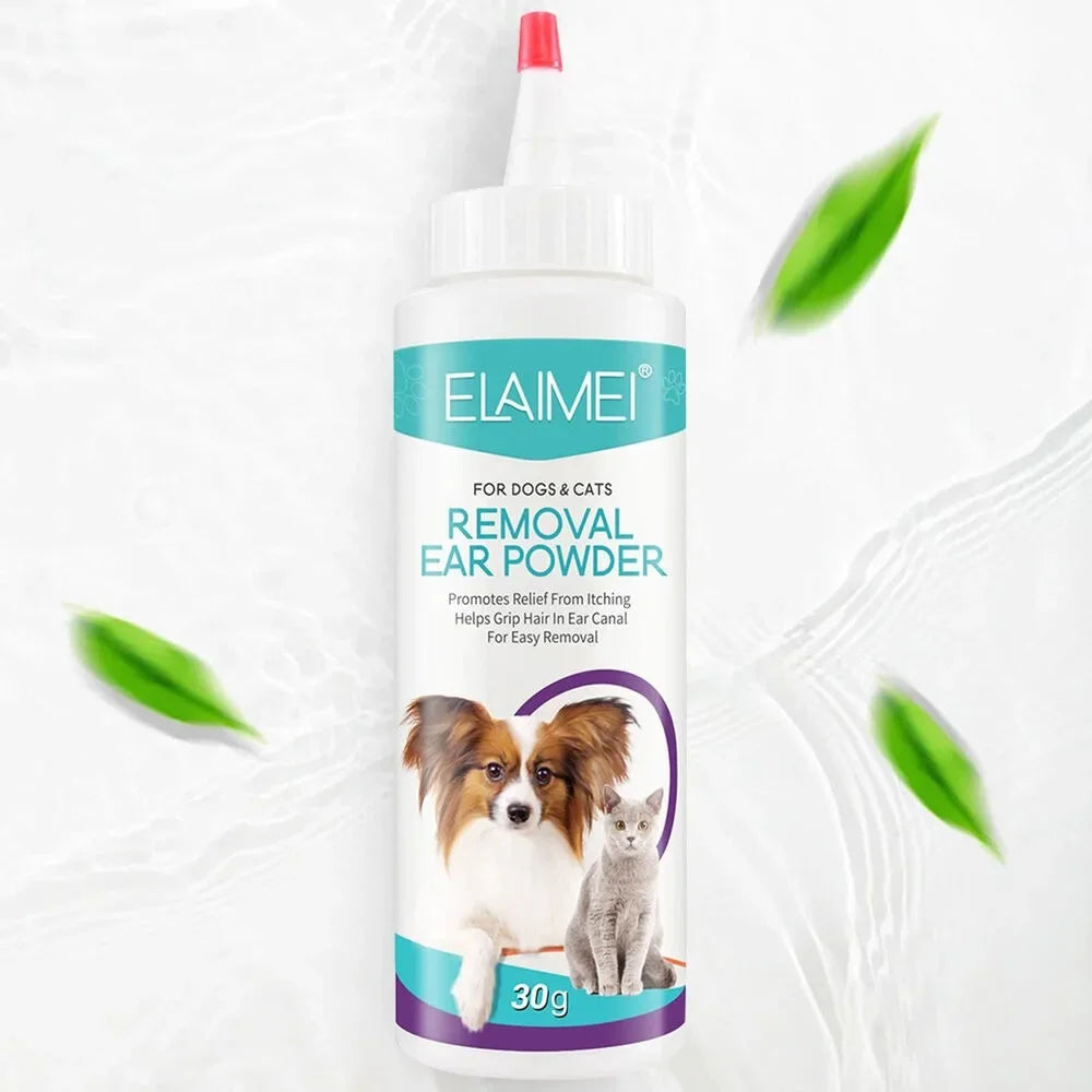 Pet Ear Powder Painless Ear Hair Removal Powder for Dogs and Pets Ear Cleaning Tool Ear Washing Powder for Removing Ear Hair 30g