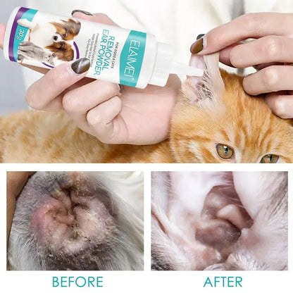 Pet Ear Powder Painless Ear Hair Removal Powder for Dogs and Pets Ear Cleaning Tool Ear Washing Powder for Removing Ear Hair 30g
