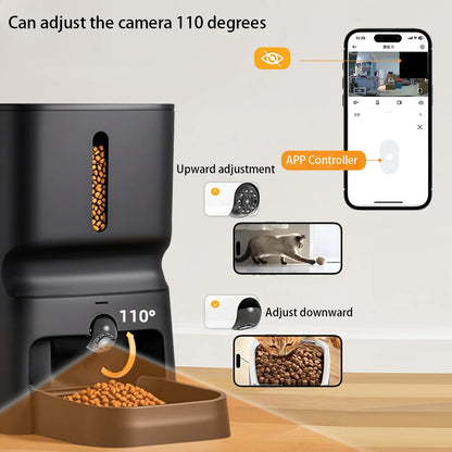 Smart 4L Cat Feeder with 2.4G WiFi & HD Camera – Control & Watch Anywher