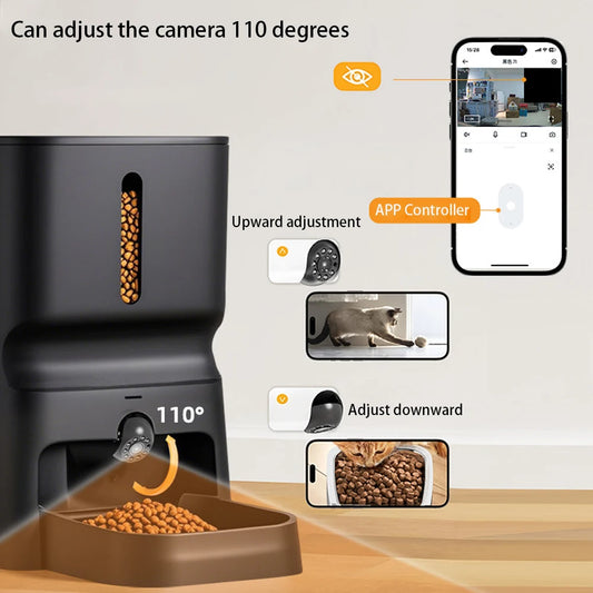 Smart 4L Cat Feeder with 2.4G WiFi & HD Camera – Control & Watch Anywher